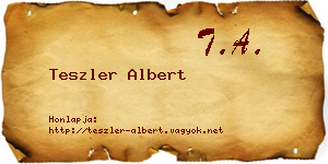 Teszler Albert névjegykártya